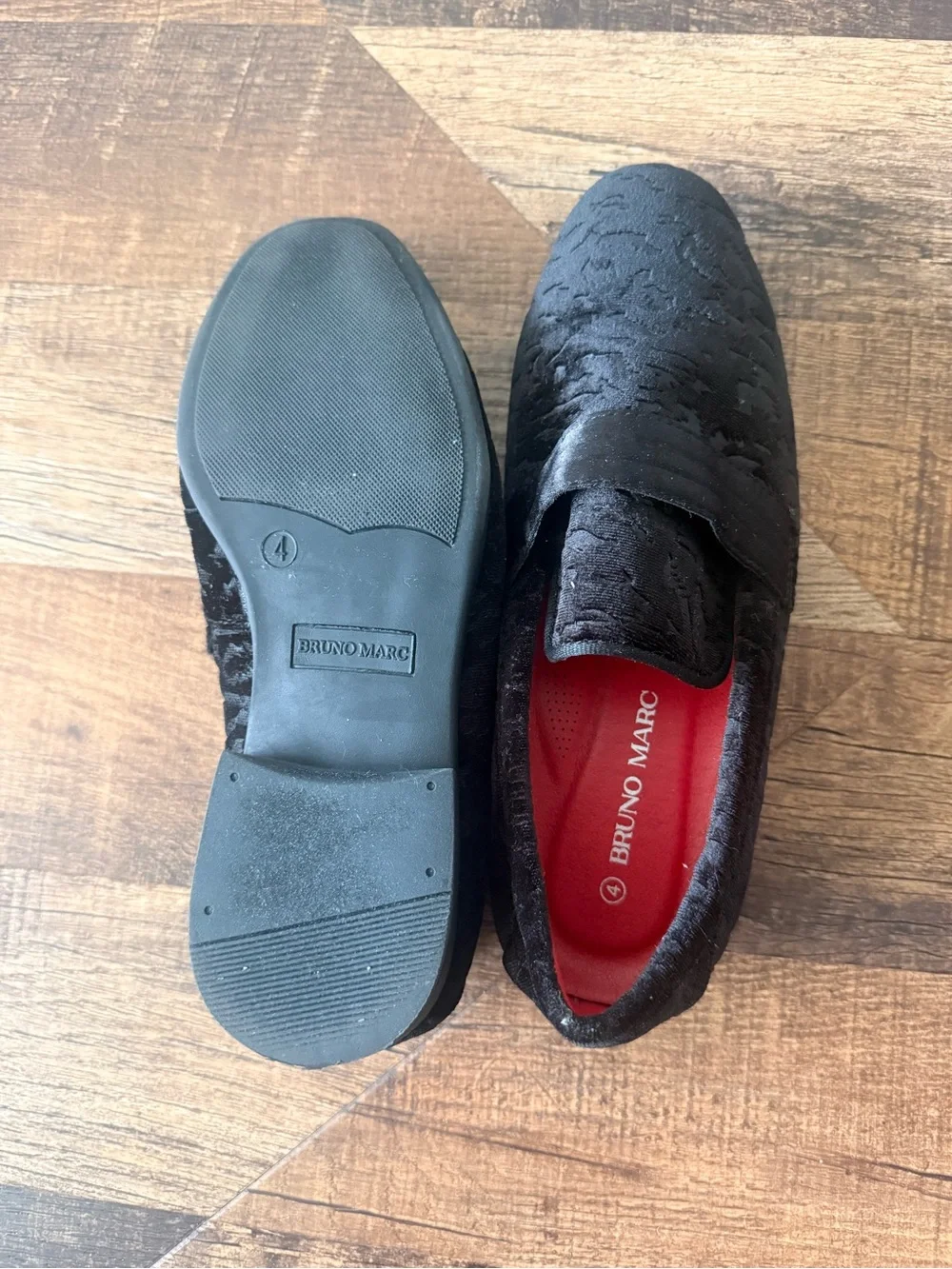 Boys Size 4 Black Velvet Slip-On Dress Shoes